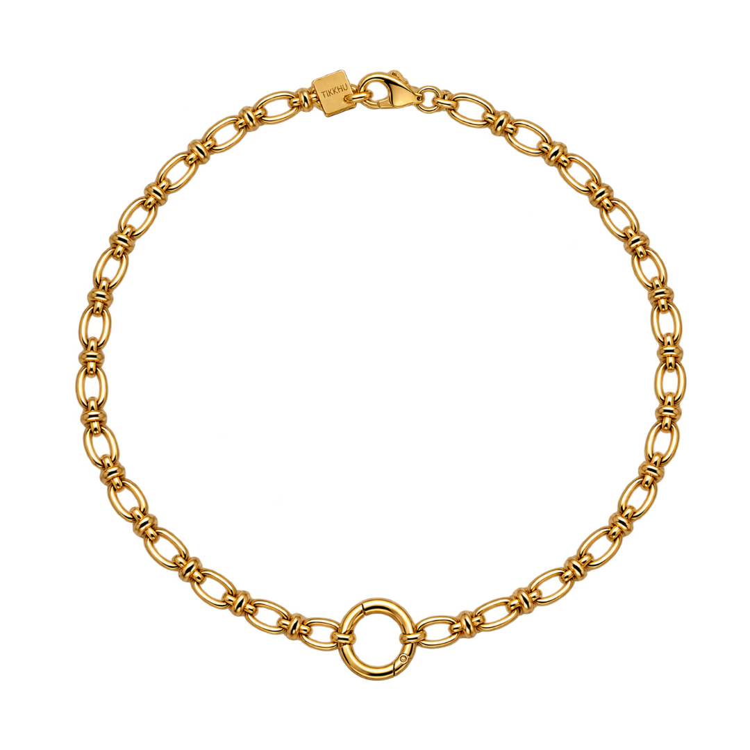 Gold carabiner necklace