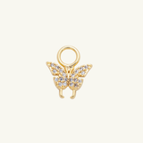 CZ Butterfly Hoop Charm