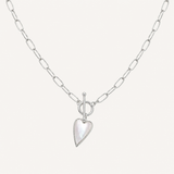 Mini Coeur Toggle Necklace in Silver