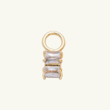 Double Baguette Hoop Charm