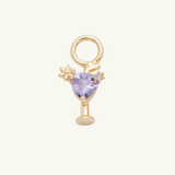Purple Martini Hoop Charm