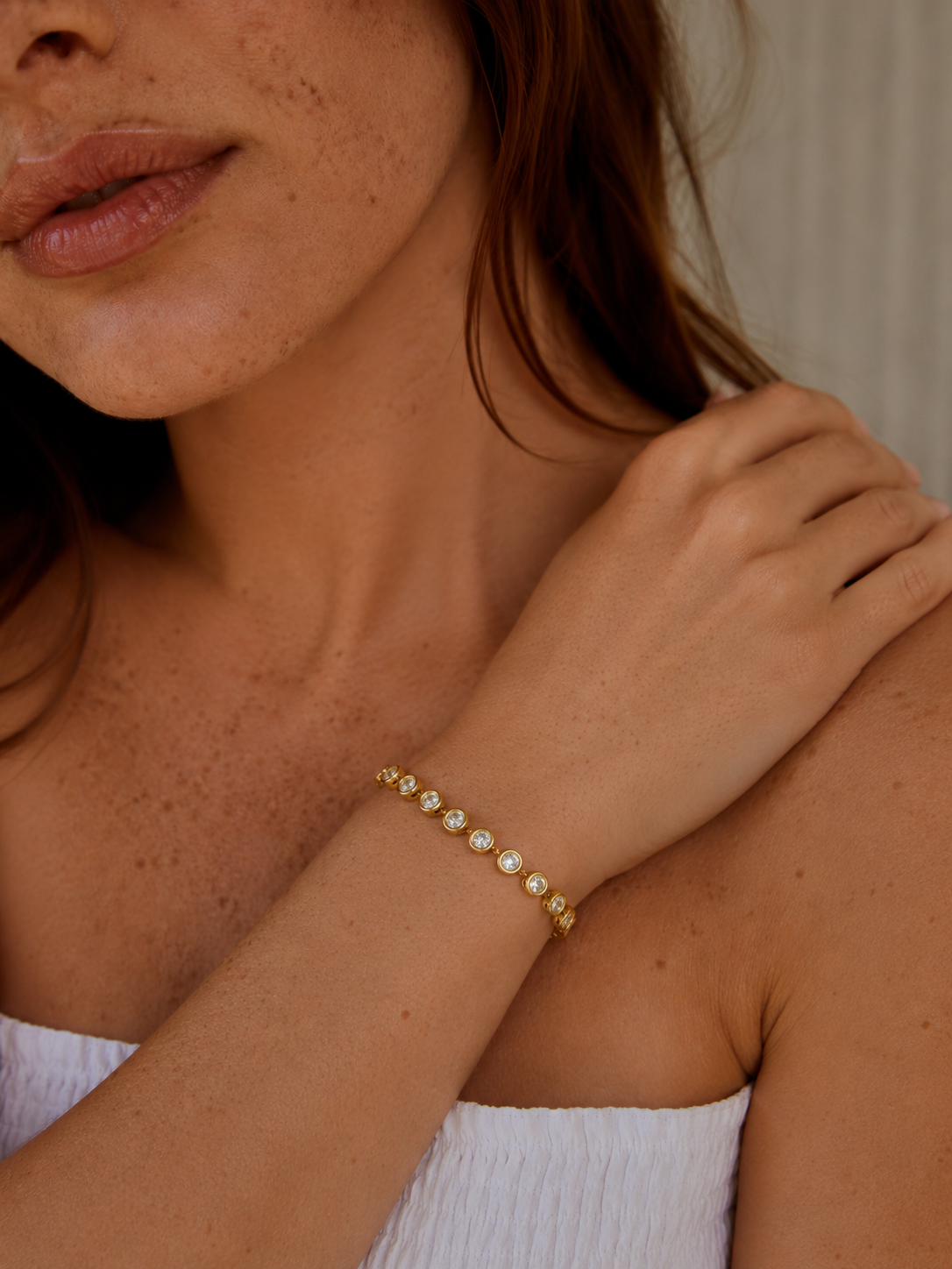 18K gold plated stainless steel PVD waterproof bracelet