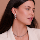 Cleo Hoops in Silver