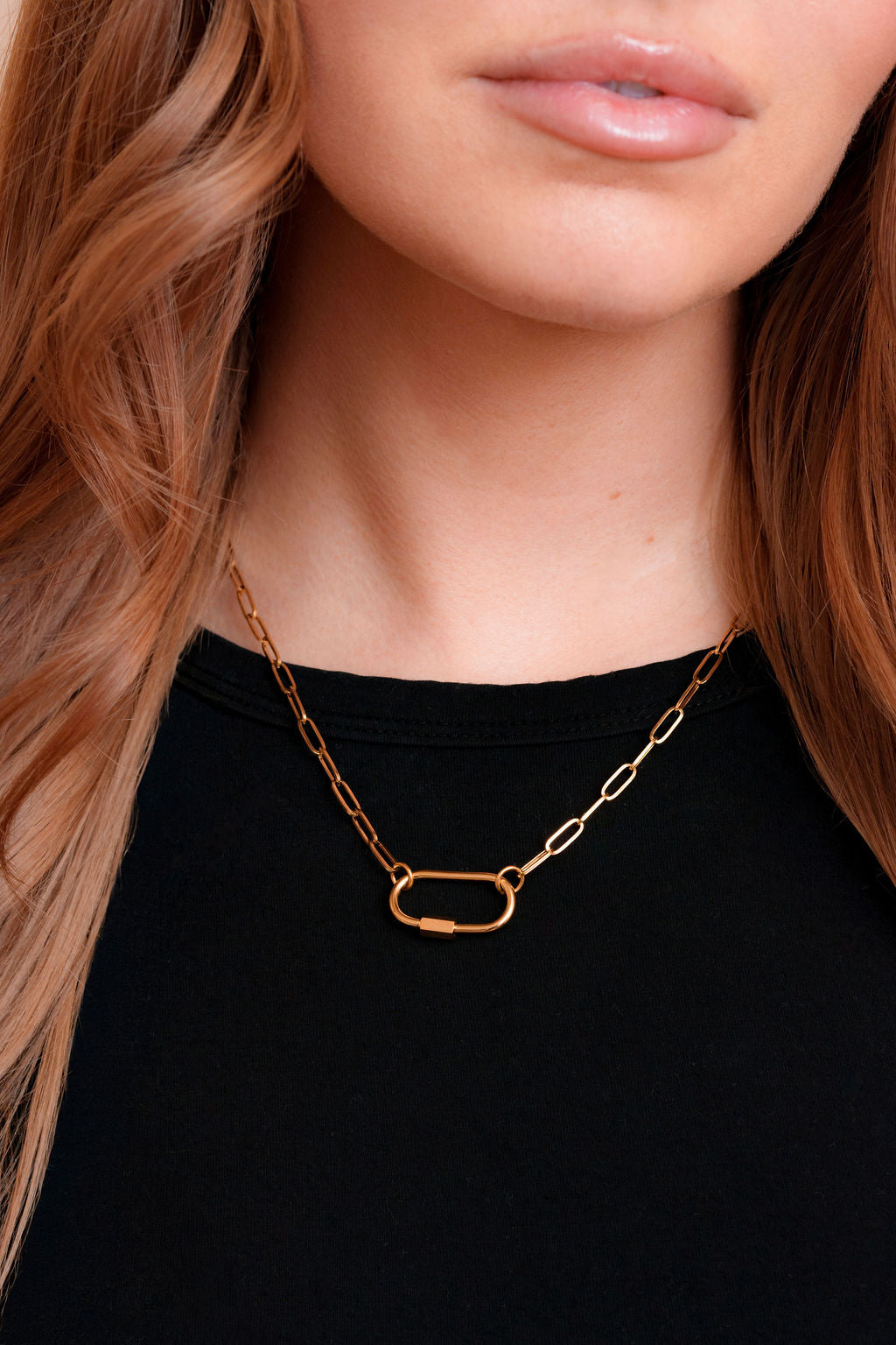 Arlo stainless steel carabiner necklace by Tikkhu