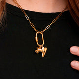 Arlo Carabiner Necklace styled with charms by Tikkhu