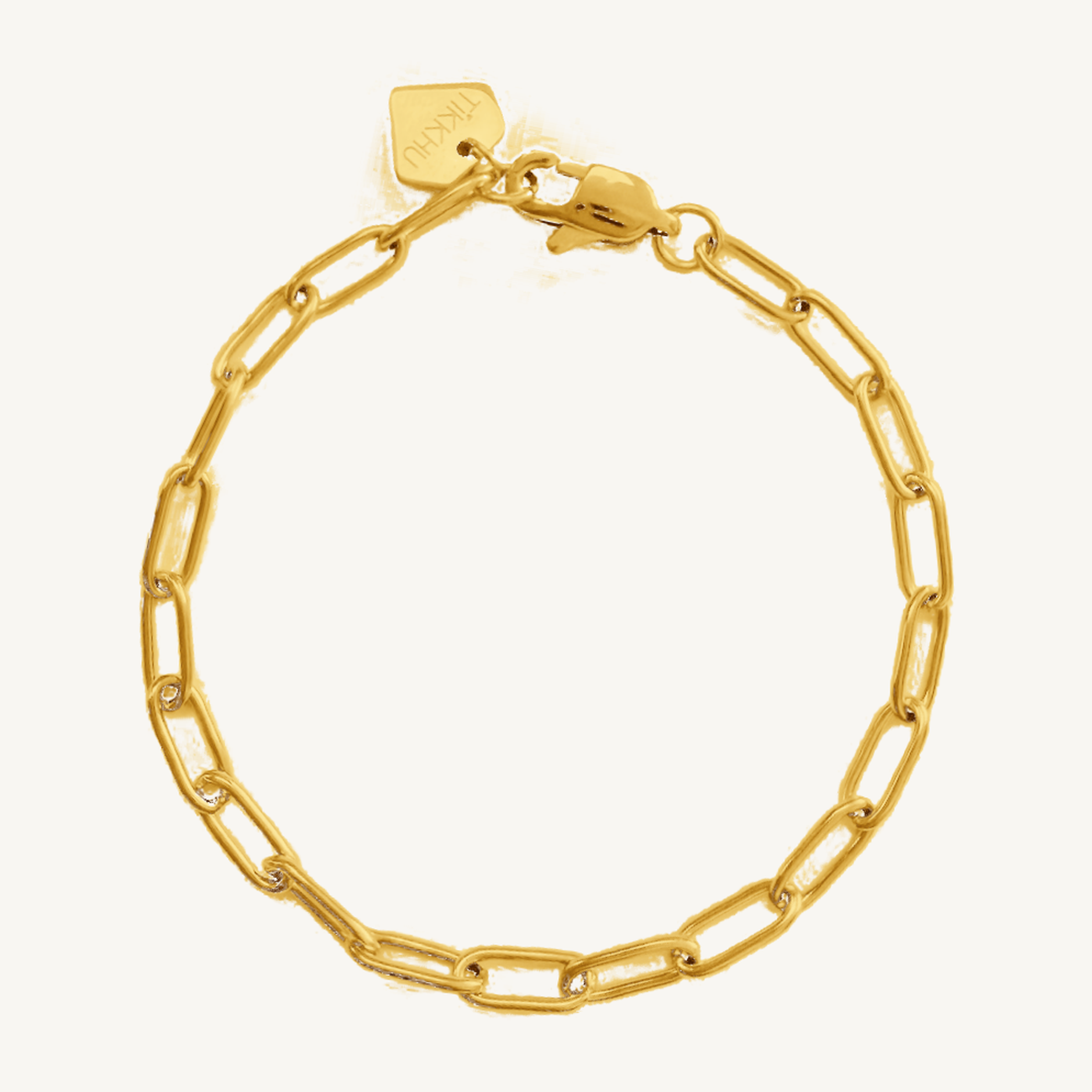 Large paperclip bracelet in gold