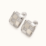 Checkmate Studs in Silver