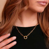 Indie gold filled carabiner necklace by Tikkhu