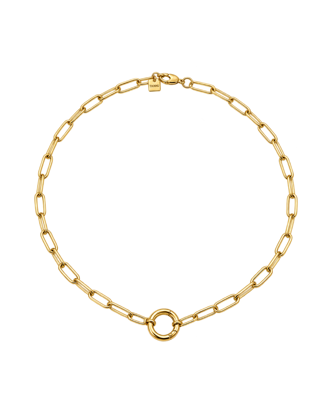 Indie Carabiner Necklace in gold filled by Tikkhu Jewelry