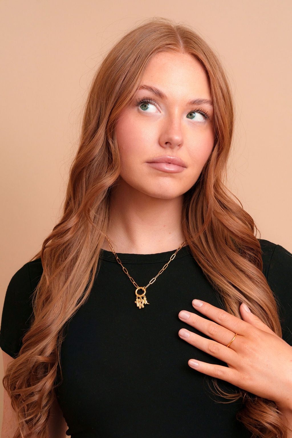 Indie Carabiner Necklace styled with charms by Tikkhu