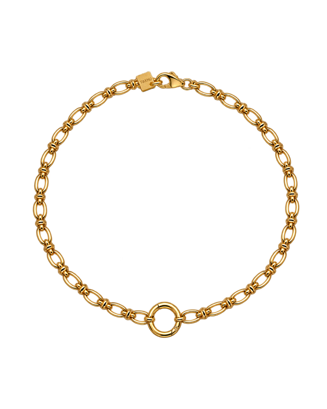 Lennon Carabiner Necklace in gold filled by Tikkhu Jewelry
