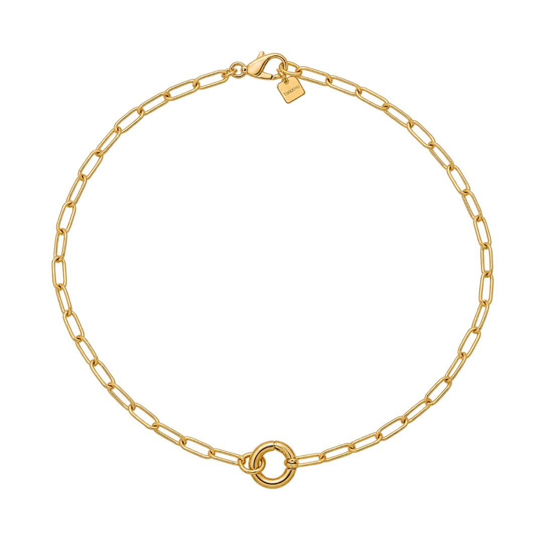 Lola Mini Carabiner Necklace in gold filled by Tikkhu Jewelry