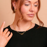 Marlow Mini gold filled oval carabiner necklace by Tikkhu