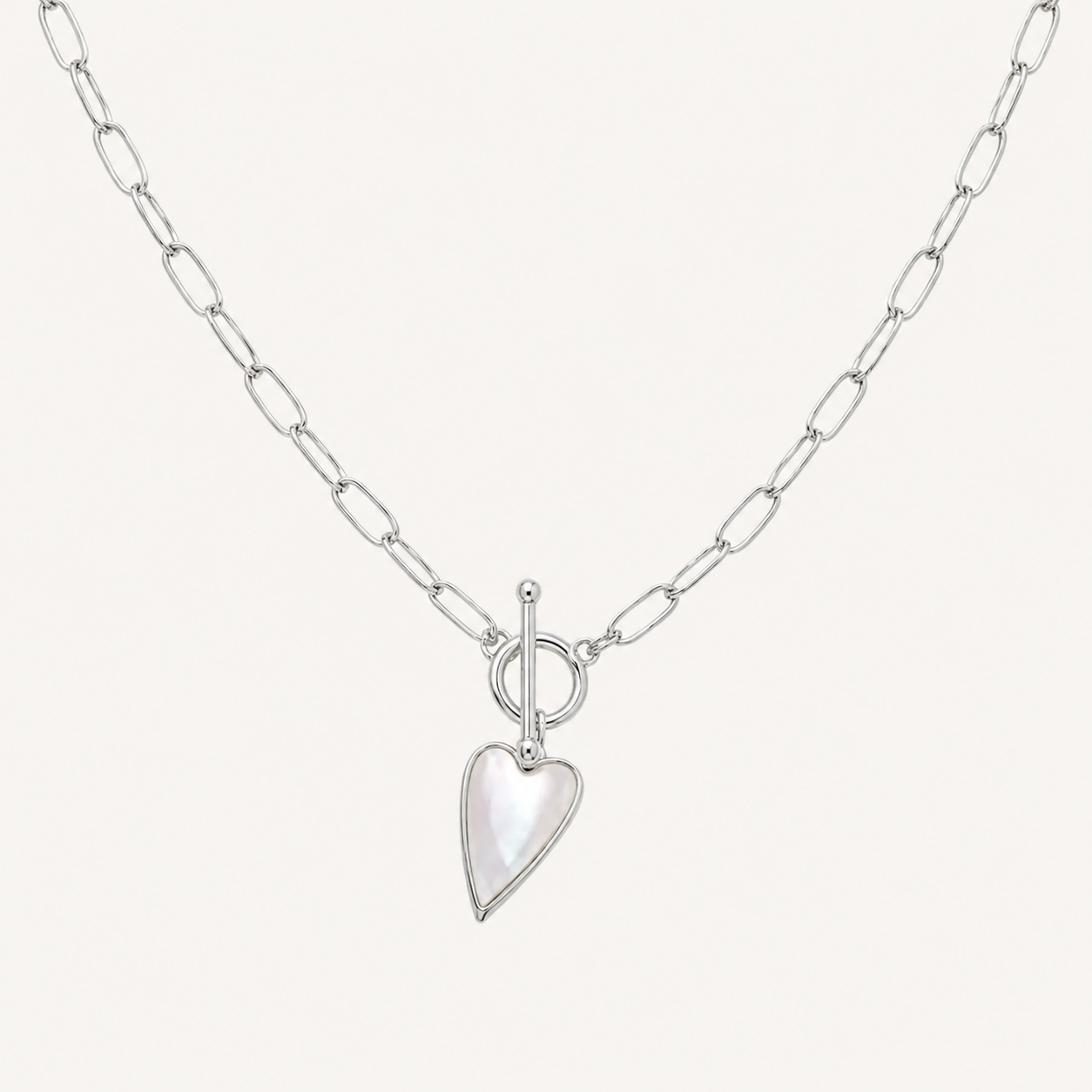 Mini Coeur toggle necklace in silver