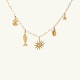 Seychelles Charm Necklace in Gold