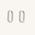 Silver rectangle hoop earrings by Tikkhu