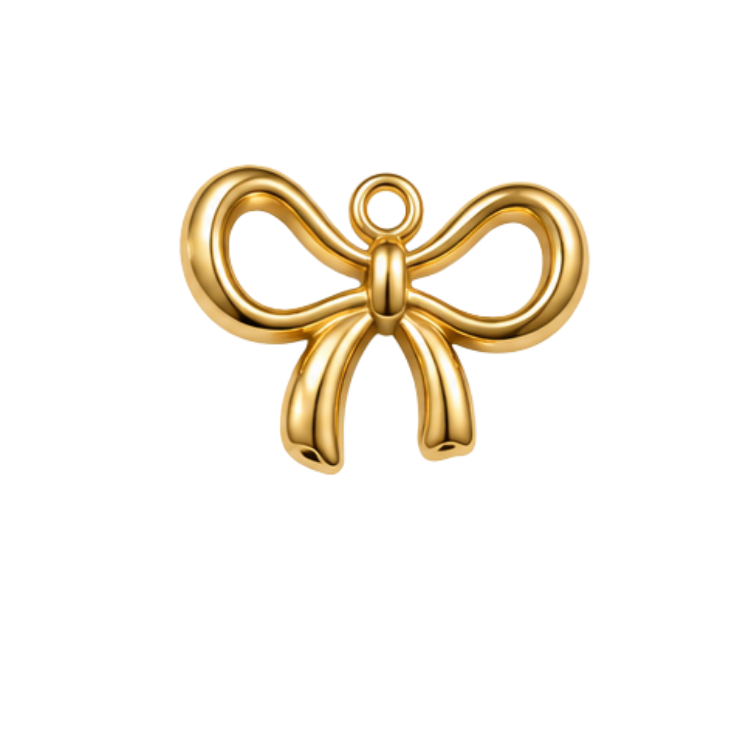 Bow charm, waterproof stainless steel