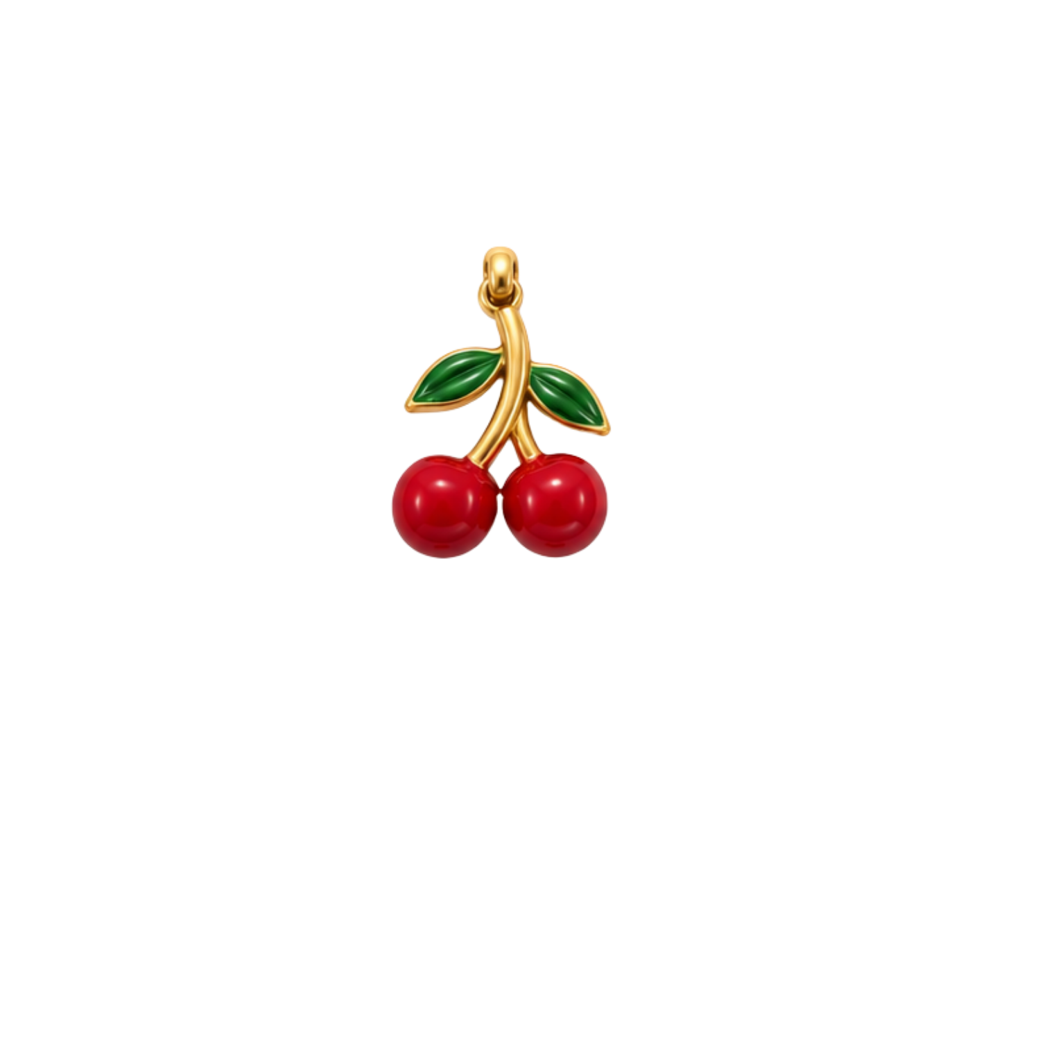 Cherries charm, waterproof stainless steel