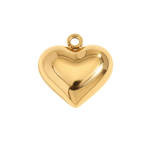 Heart charm, waterproof stainless steel