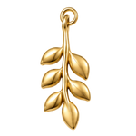Olive branch charm, waterproof stainless steel