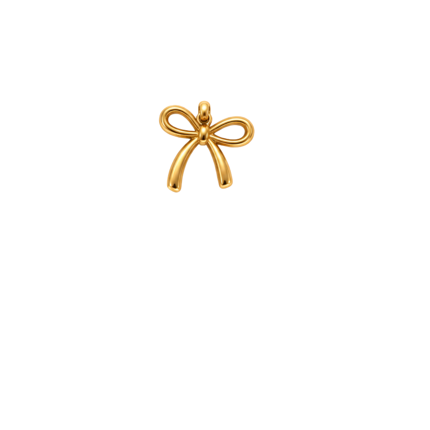 Small Bow charm, waterproof stainless steel