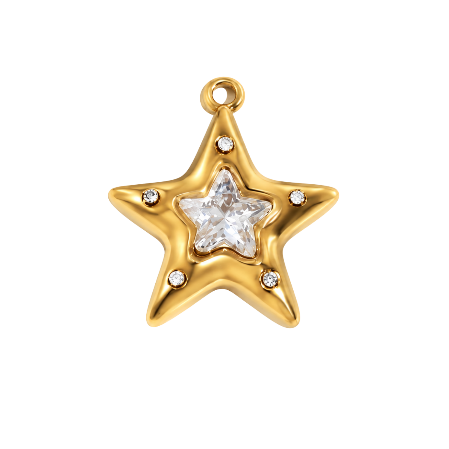 Star charm, waterproof stainless steel