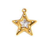 Star charm, waterproof stainless steel