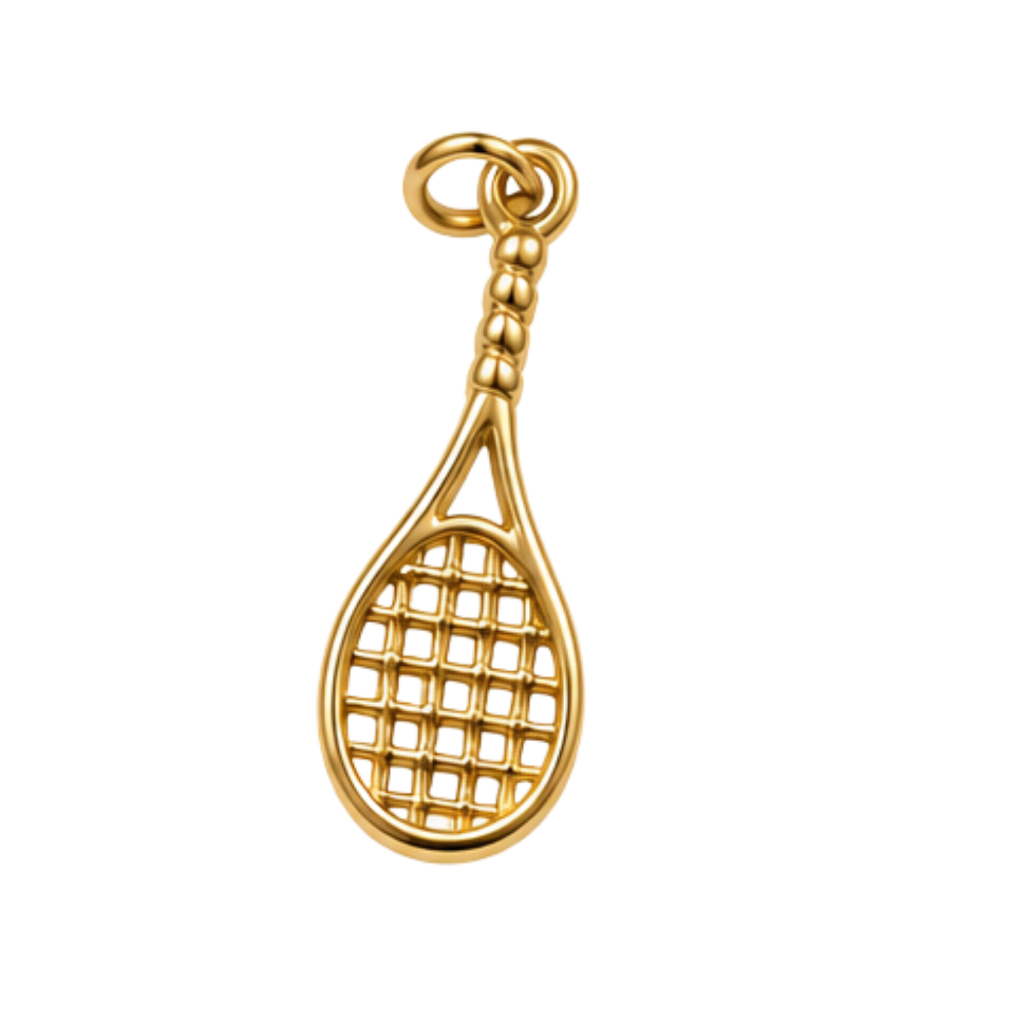 Tennis racquet charm, waterproof stainless steel