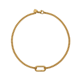 Vada Mini Carabiner Necklace in gold filled by Tikkhu Jewelry