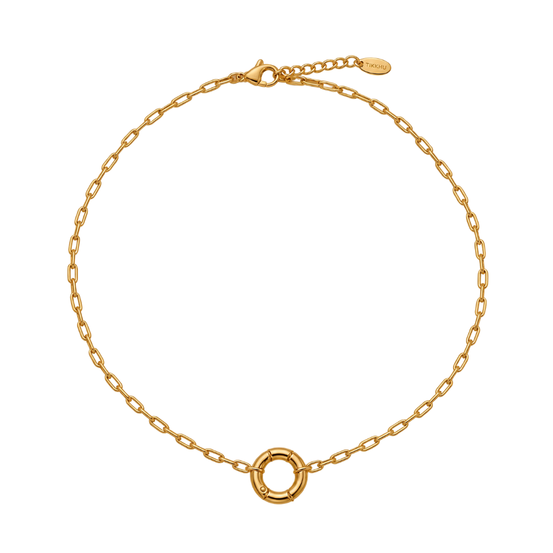 Wren Mini Carabiner Necklace, waterproof stainless steel, by Tikkhu Jewelry