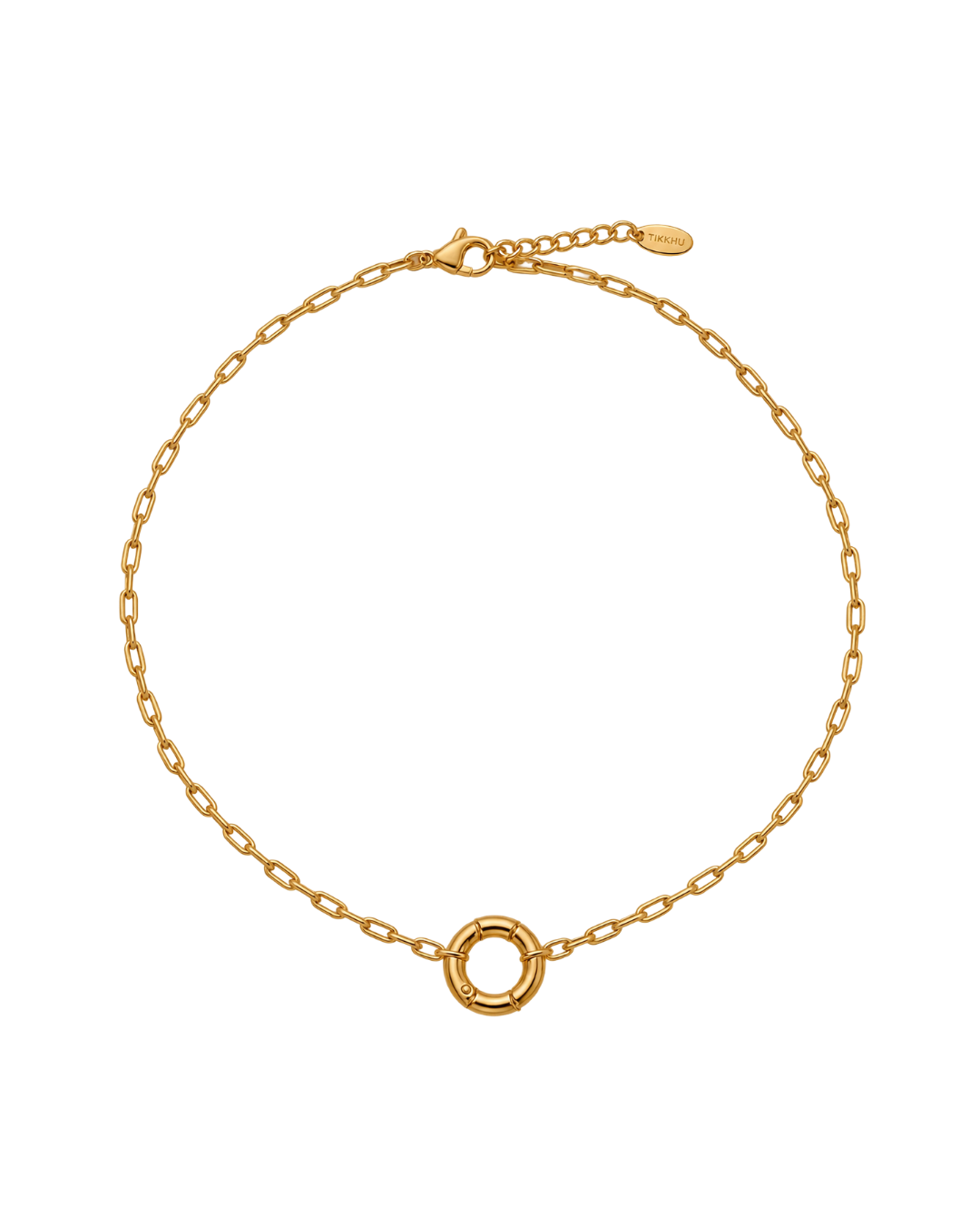 Wren Mini Carabiner Necklace, waterproof stainless steel, by Tikkhu Jewelry